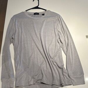 Theory Light Gray Long Sleeve Tee